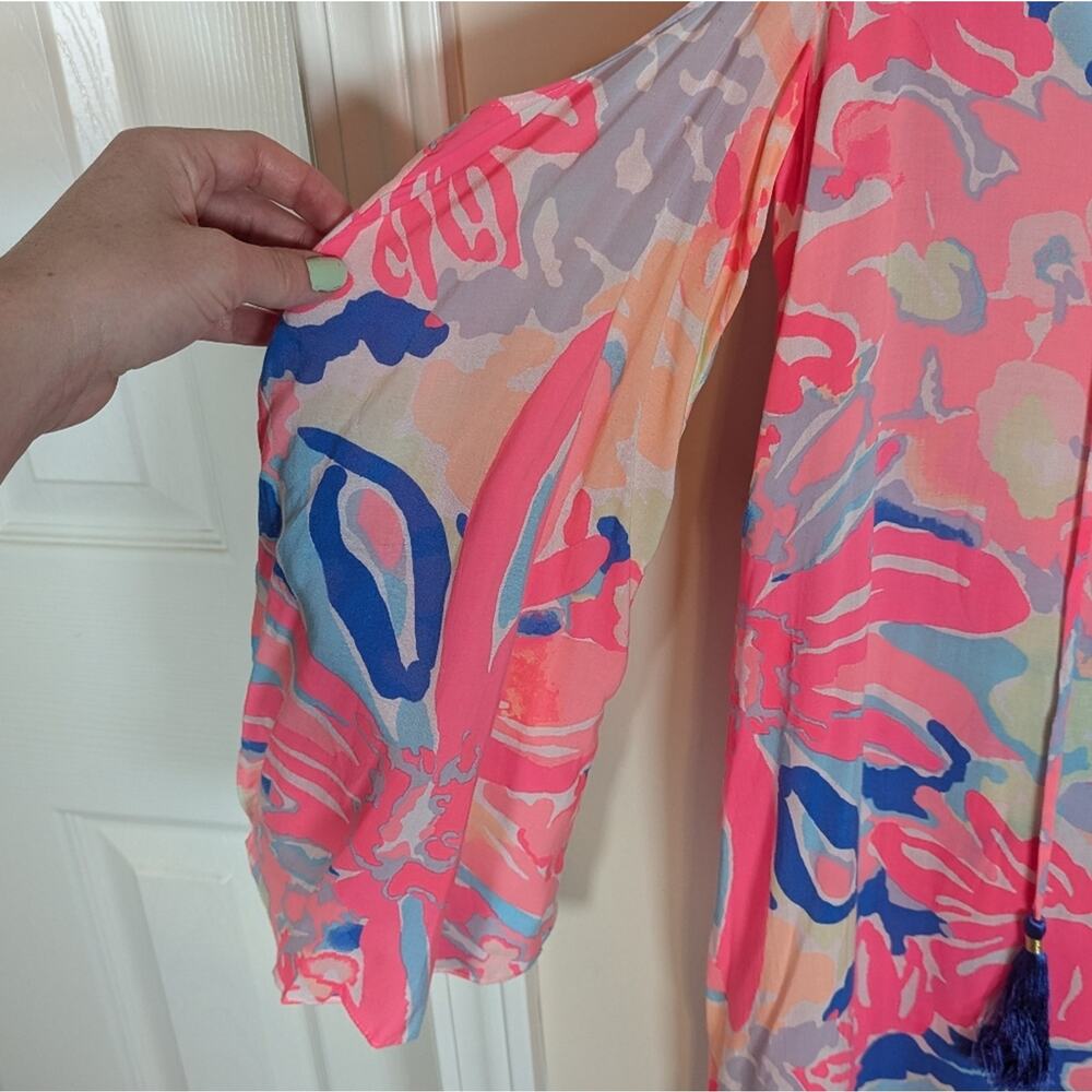 Lilly Pulitzer Benicia Tunic Cold Shoulder Dress Playa Hermosa - Picture 6 of 14